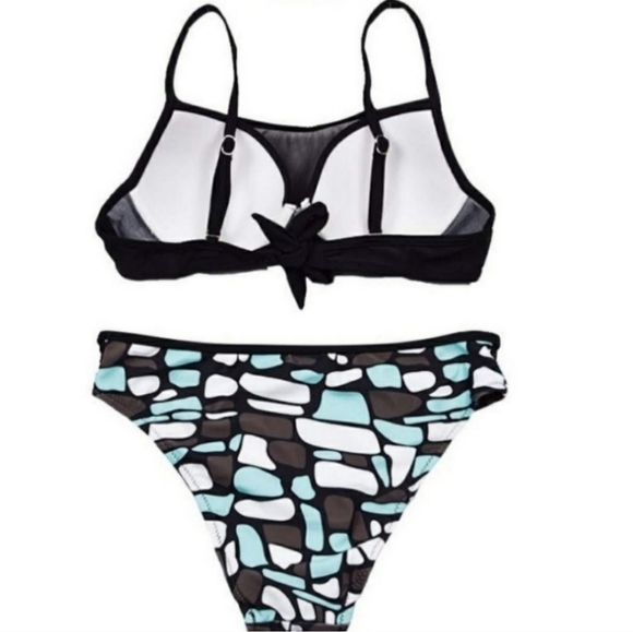 NEW Swim Bikini Turquoise Black Mesh Moon Dream Swim Suit Summer Barbiecore - Picture 2 of 7